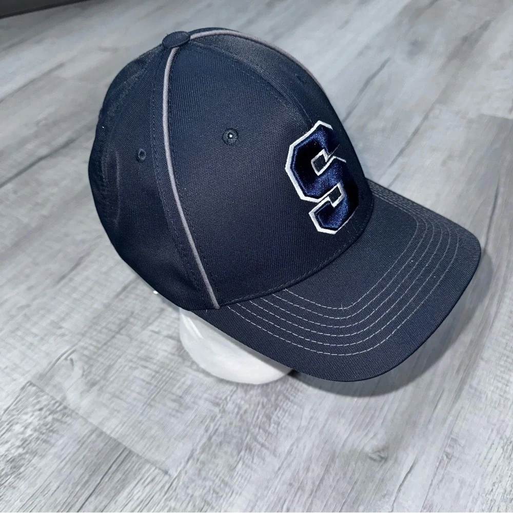 Navy Blue Embroidered Syracuse Hat Strapback Captivating Brand Super Rare Cap